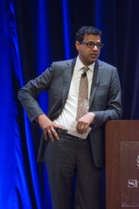 Dr. Atul Gawande delivers a keynote address to the Baylor Scott & White community in Dallas at their Feb. 7 launch of the Serious Illness Conversation and Care Planning Program.