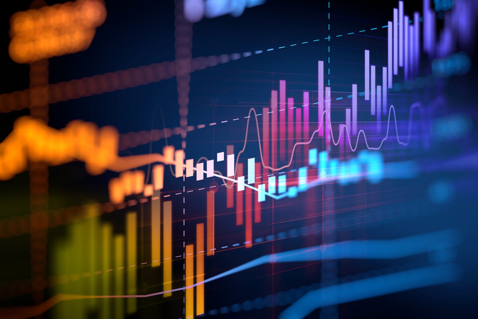 Overlaid graphs in a digital display