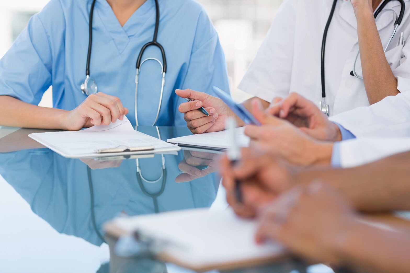 Doctors in a meeting at a hospital